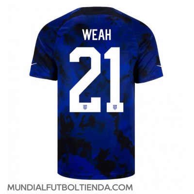 Camiseta Estados Unidos Timothy Weah #21 Segunda Equipación Replica Mundial 2022 mangas cortas